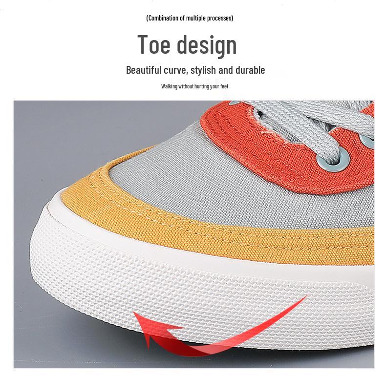 Spring 2026 Men's Breathable Canvas Low-Top Shoes - Trendy Casual Sports Skate Footwear