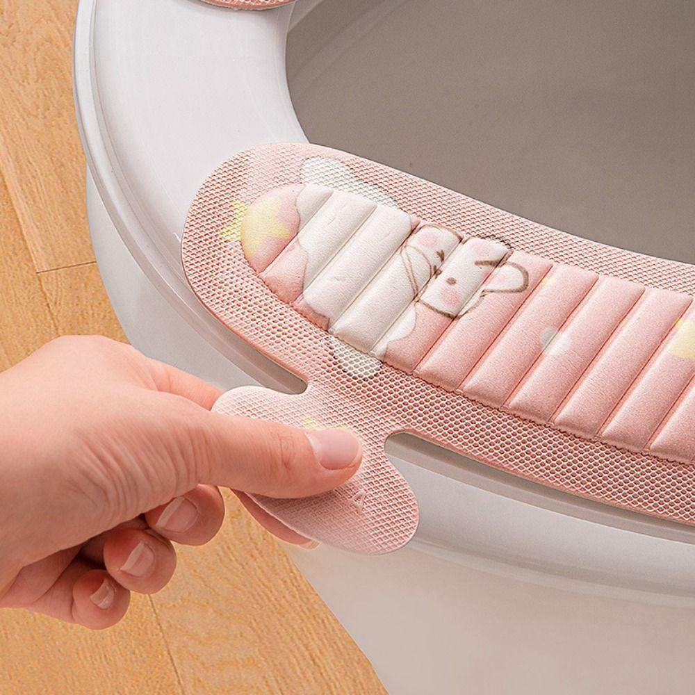 Soft Closestool Mat Cartoon Toilet Sticky Seat Pad Toilet Seat Cover  Bathroom KTY