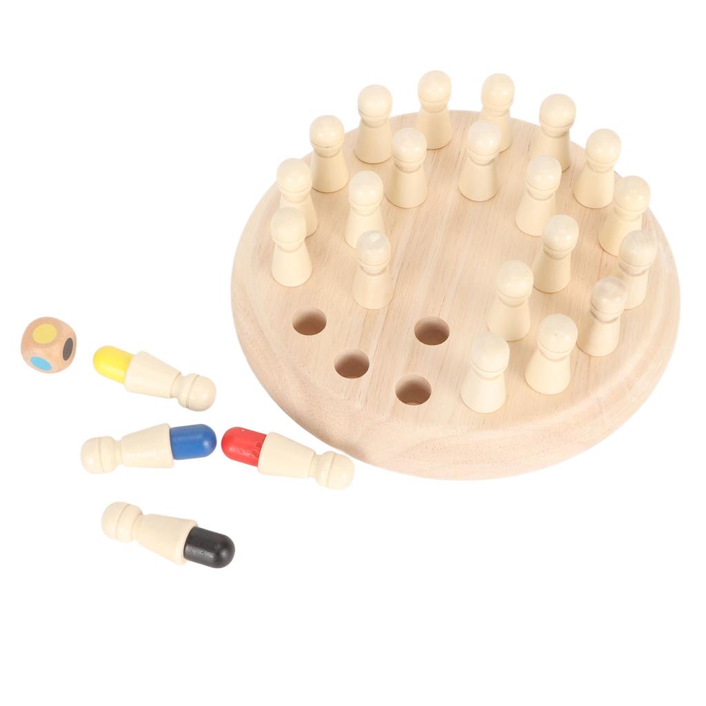 Holz Memory Match Stick Schachspiel Interessantes Farbgedächtnis Schach Eltern-Kind Interaktionsspielzeug für Kinder