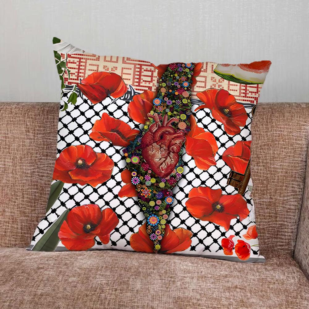 ART-P-Palestine-es-F-Flag MAP Pillow Case For Home Bedroom Car Office Decoration Living Room Sofa Cushion Cover Suitable