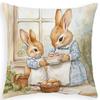 Cute Bunny Story Pattern With Zipper Closure Pillow Cover Living Room Sofa Special Pillow Cover Without Pillow Core