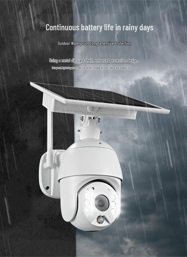 360° PTZ Wireless Outdoor Solar Camera with Night Vision & Mobile Remote Access