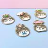 Totoro Miyazaki Pendant: Cute Cartoon Alloy Keychain Charm with Drip Oil Finish