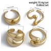 Design Sense Lava Metal Smooth Opening Ring Ring for Women's Niche Texture Geometric Curved Ring