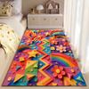 Colorful Geometric Carpet with Stars, Rainbows, and Floral Design Suitable for Use As an Anti-slip for Living Room Bedroom Sofas