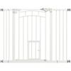 Pressure Fit Stair Dog Gate W/ Small Cat Door, Automatic Closing Door, Double Locking, for 74-100cm Openings - White