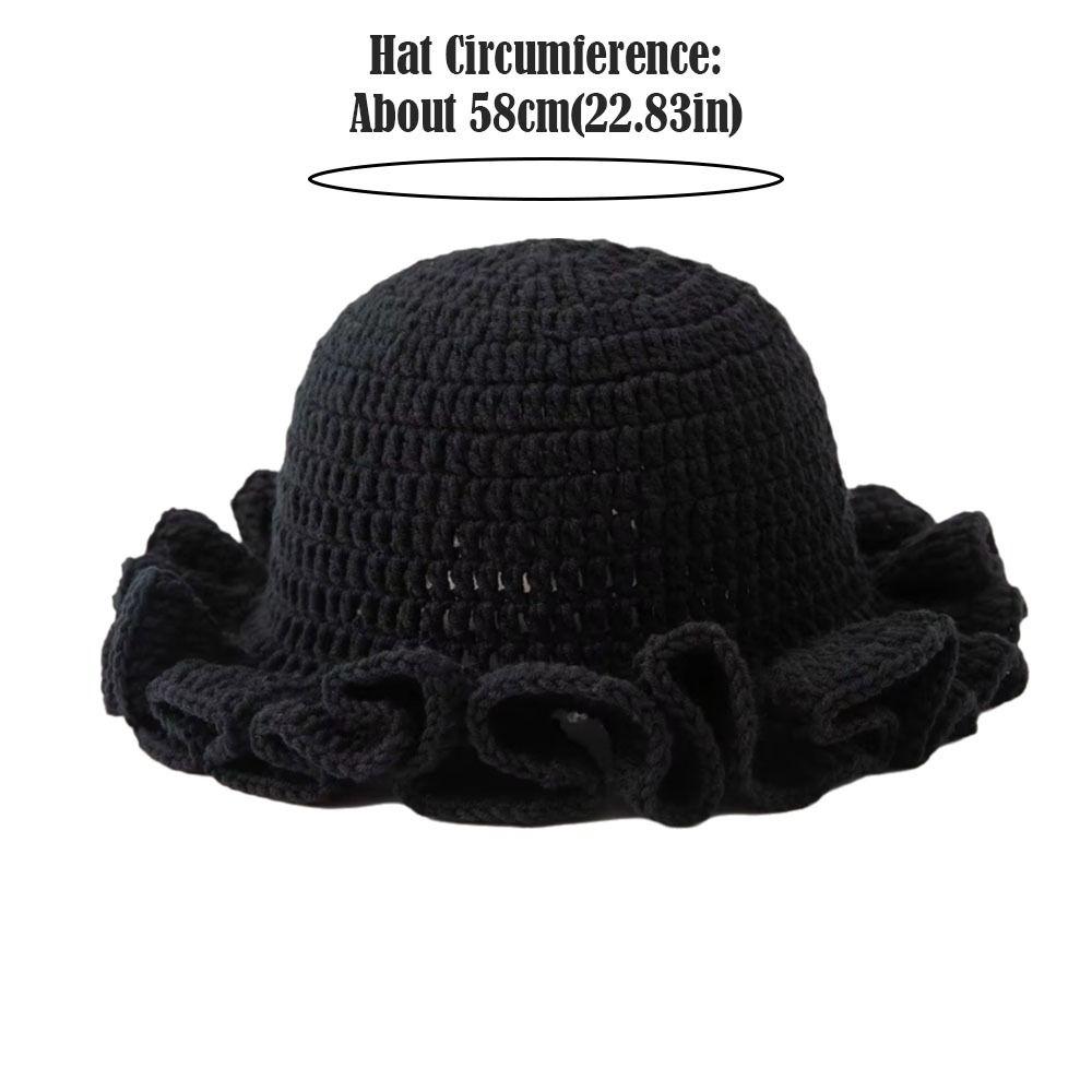 Floppy Women Bucket Hat Crochet Knit Beanie Hat Casual Fisherman Cap