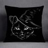 Vintage Dark Gothic Black Cat Throw Pillow Cushion Cover Witch Moon Pumpkin Case Home Sofa Decor Autumn Party Gift Peach Skin