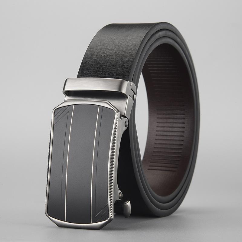 Belt Men'S High-End Business Leather Toothless Automatic Buckle Leather Men'S Belt