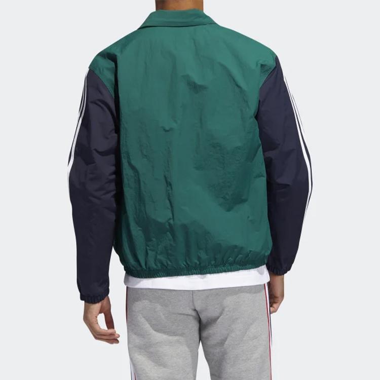 Adidas Originals Trefoil Coach Jacket With Colorblock Logo Men Jackets Blue Green EJ7109