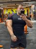 Men's Quick-Dry Printed T-Shirt for Muscle Building, Spring & Autumn Sports Training