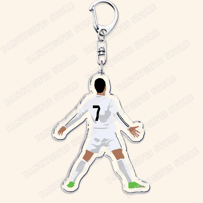 Popular Soccer Ball Player Keychains for Accessories Bag Football Key Chain Ring Fans Gifts Friends Keyrings 4