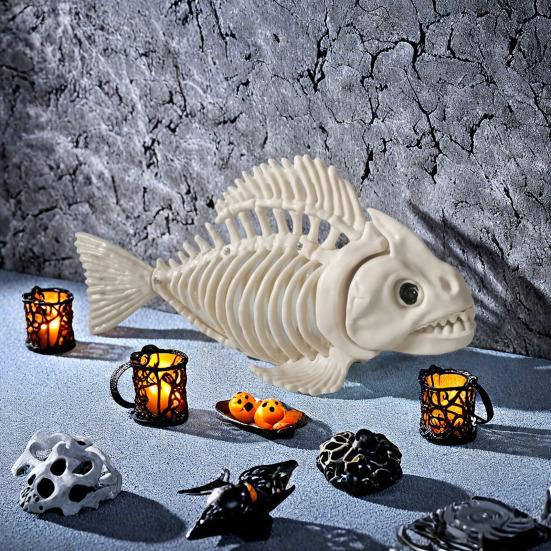 Halloweenské zvířecí kostry Pes Netopýr Žába Štír Pavouk Had Krysa Kostní kostry pro Halloweenskou párty Strašidelný dům Hřbitovní scéna Dekorace