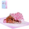 Birthday Greeting Card Paper Sculpture Flower Tree Cottage Happy Birthday Card For Anniversary Valentine's Day Gift
