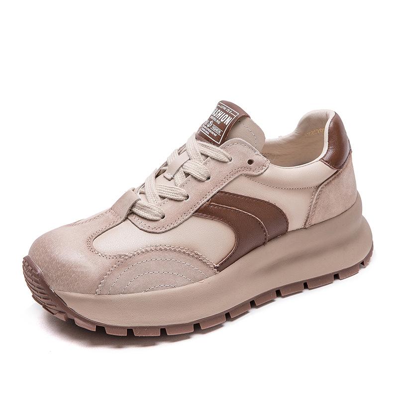 2025 Spring New Thick Sole Color Block Fashion Street Dad Shoes Women Casual Shoes