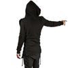 סוודר שחור לגברים בסגנון גותי סוודר Assassin's Creed מעיל קפוצ'ון שחור כהה