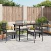 Vidaxl 5-Cz. Garden Furniture Set With Cushions, Black, Poly Rattan