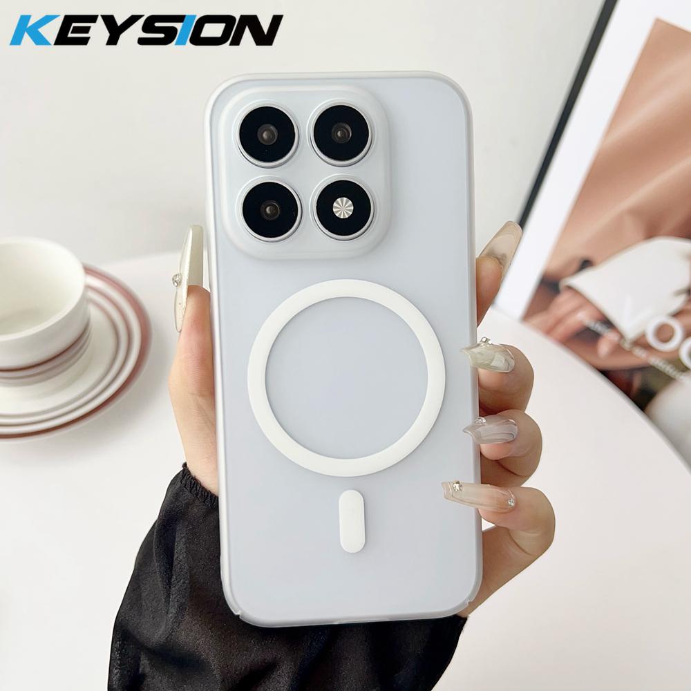 KEYSION Ultra Thin Matte Transparent Phone Case for Xiaomi 17 Hard PP Clear Magnetic Shockproof Simple Back Cover for Xiaomi 17