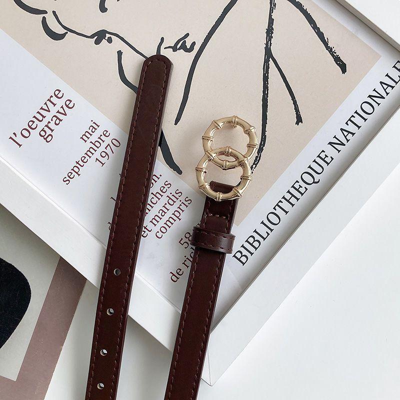 

Stylish Black Pu Waist Belt For Women Featuring Vintage Round Buckle Design кавовий