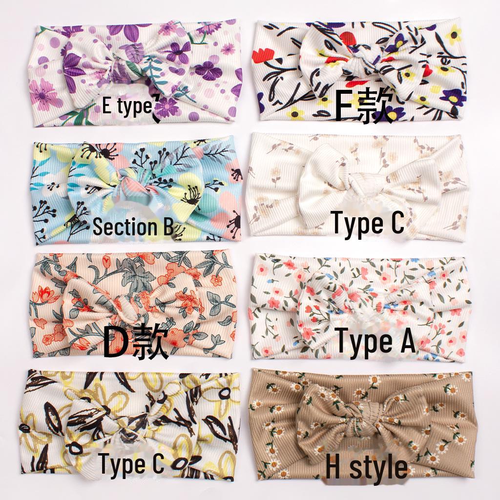 Cozy Baby Hair Band: Soft Print Bow Headscarf for Girls - Perfect for Autumn and Winter