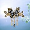 Mid Size Rhinestone Butterfly Hair Clips Tassel Rhinestone Barrettes  Ladies/Girls