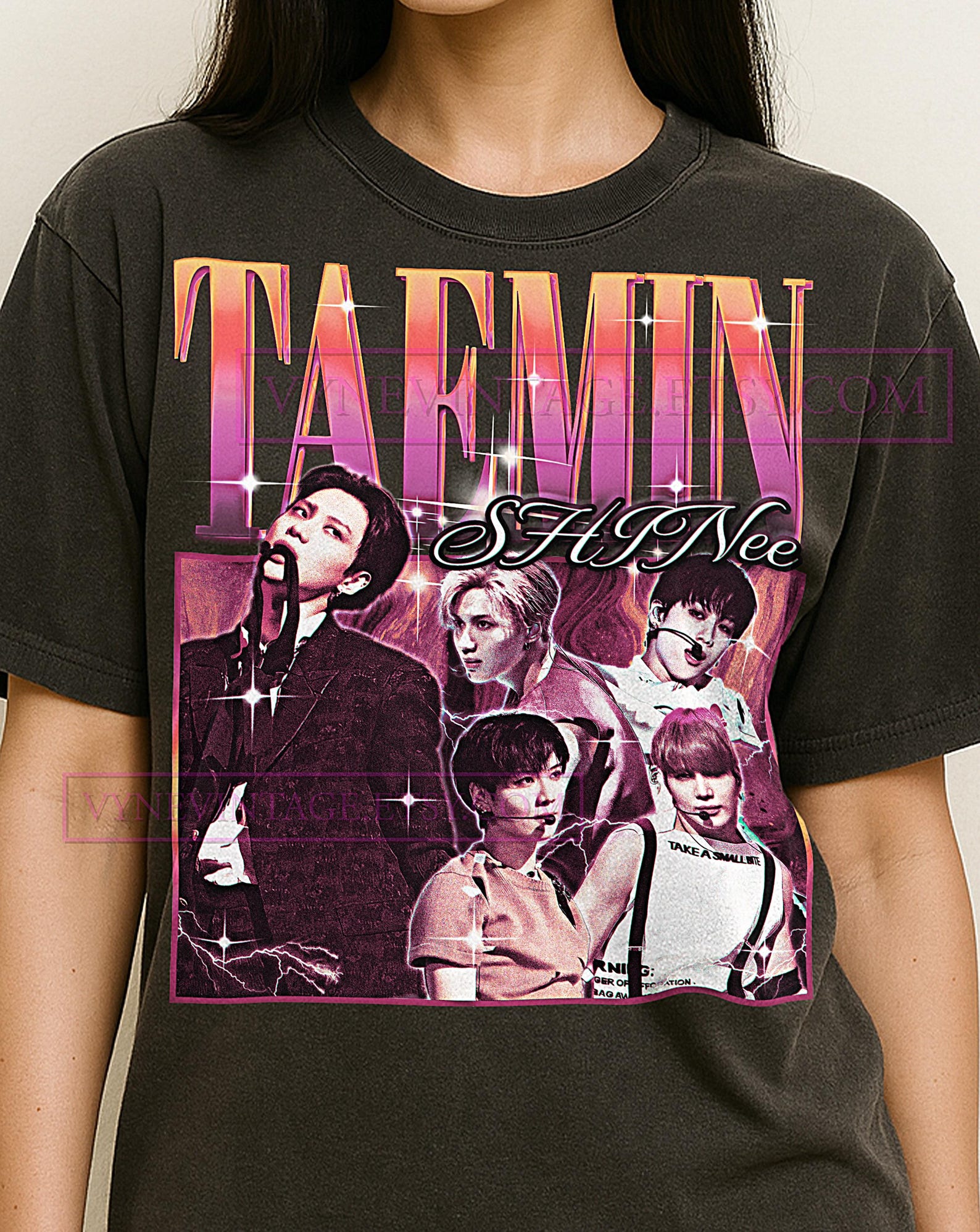 Taemin Shinee Shirt, Taemin SHINee 90s Vintage Retro Bootleg Shirt, K-Pop Idol Graphic Tee, Korean Music Fan Apparel XL