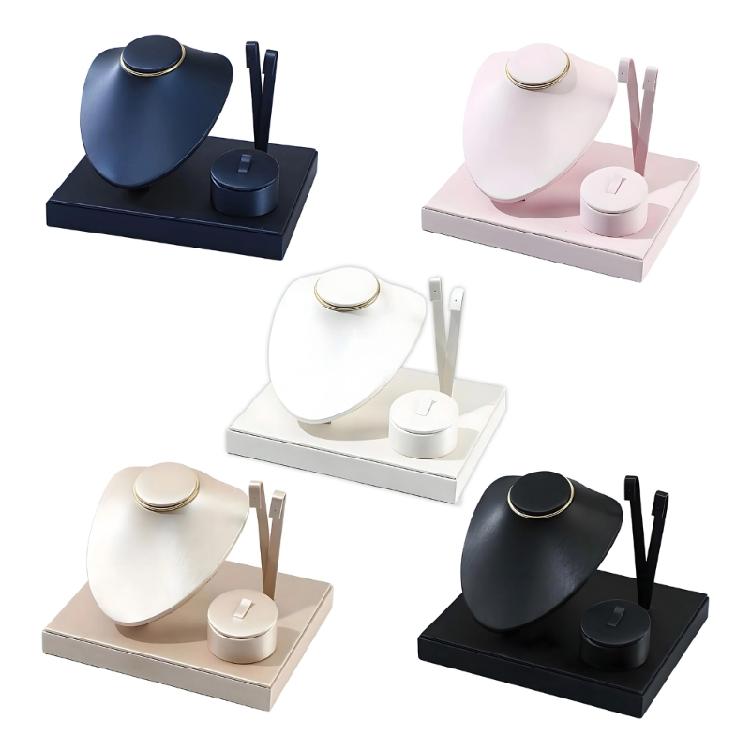 Jewelry Presentation Stand Featuring PU Leather Construction Ideal For Professional And Home Use