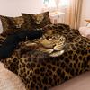 3Pcs Heart Leopard Print Premium Duvet Cover,Animal Print Made Of Soft Breathable Fabric,Home Decoration For Home And Dorm Use