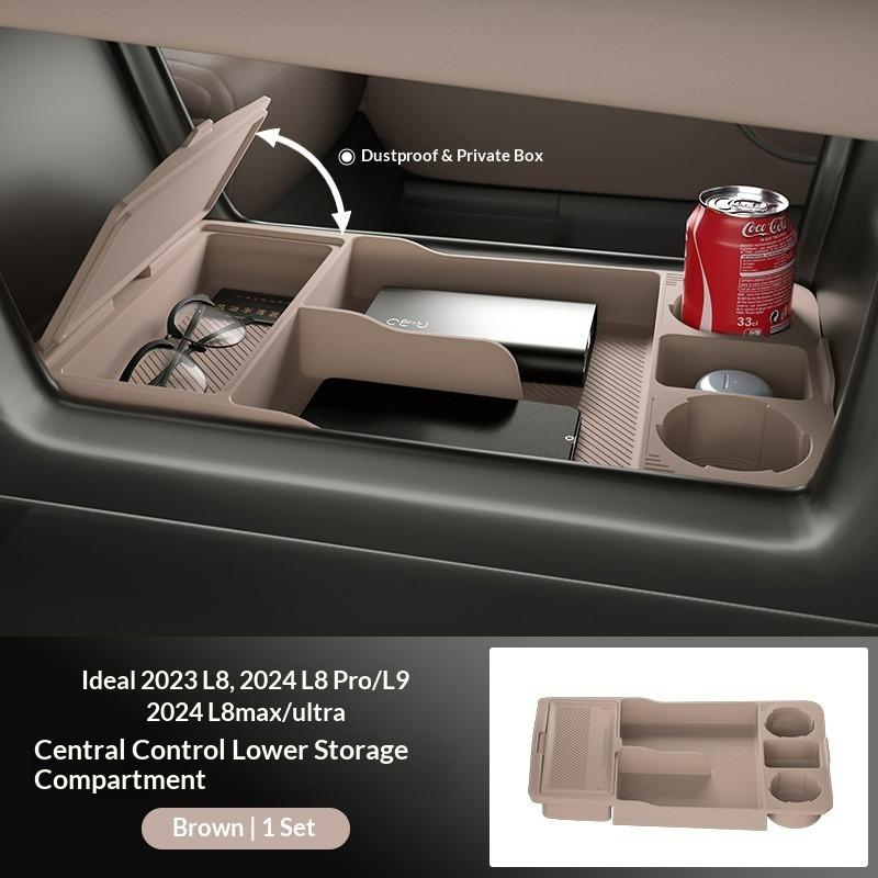 Suitable for Ideal L8/l9 Center Console Underneath Storage Box Silicone Double-layer Organizer Tray Car Interior Accessories