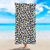 1pc Gradient Color Fashionable Leopard Print Large Beach Towel, Outdoor Sports Swimming Multifunctional Beach Towel