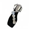 Flower Accessories Temperament High-Heeled Sandals Women'S High-End Sense Versatile Beach Sandals Metal Sense Square Head Women'S Shoes