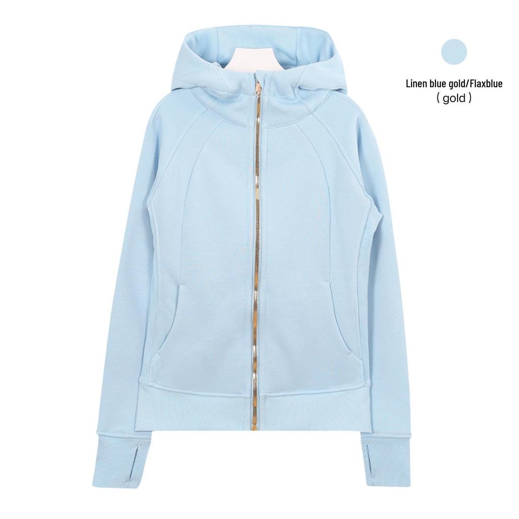 Sweat à capuche zippé intégral Lulu Original pour femme - Coupe ajustée - Veste de sport décontractée pour le yoga
