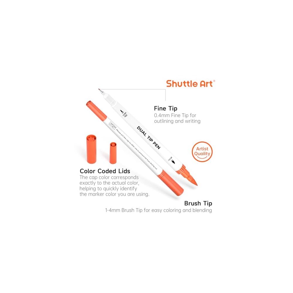 Shuttle Art Brush Pen Watercolor Brush 120 Color Set Markers Watercolor Twin Markers Water-based