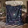 Space Cosmic Theme Throw Blanket Custom Name Text Personalized Blanket Soft Cozy Blanket for Home Sofa Bed