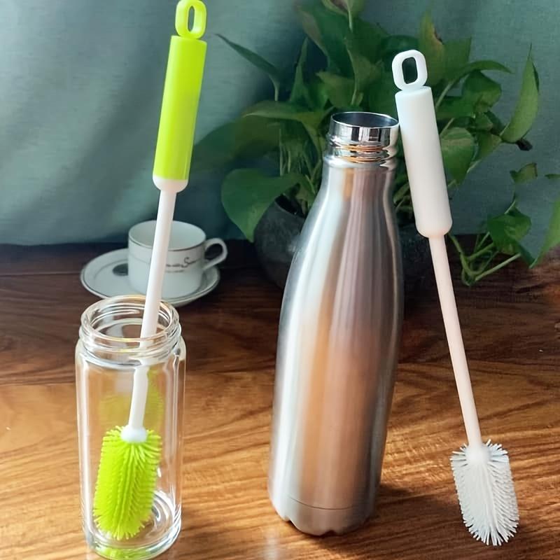 1pc Long Handle Cleaning Brush - Heavy-Duty, Non-Slip Grip for Narrow Bottles, Wine, Beer, Thermos,Sports - Kitchen, Bar,Party - Durable Plastic Brush