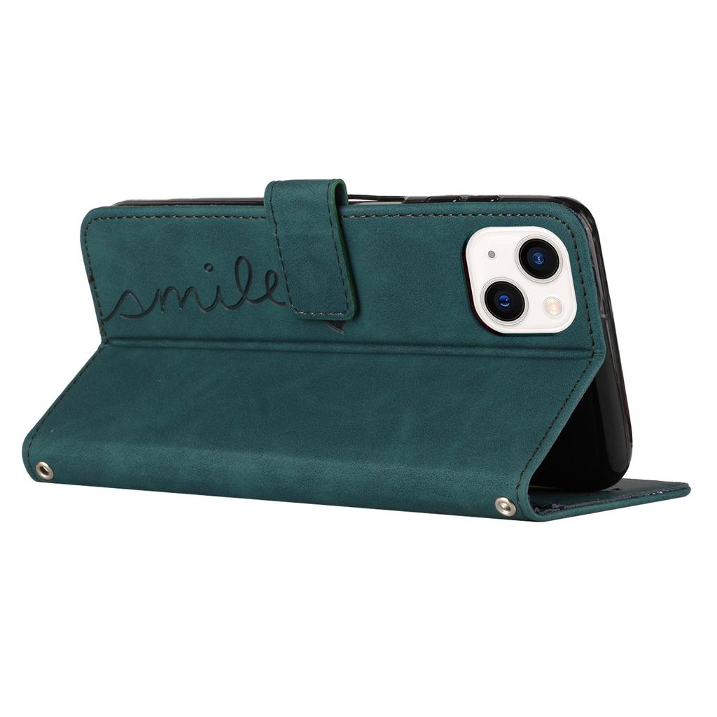 PU Leather Wallet Case for iPhone 15,Stand Heart Imprinted Protective Phone Cover
