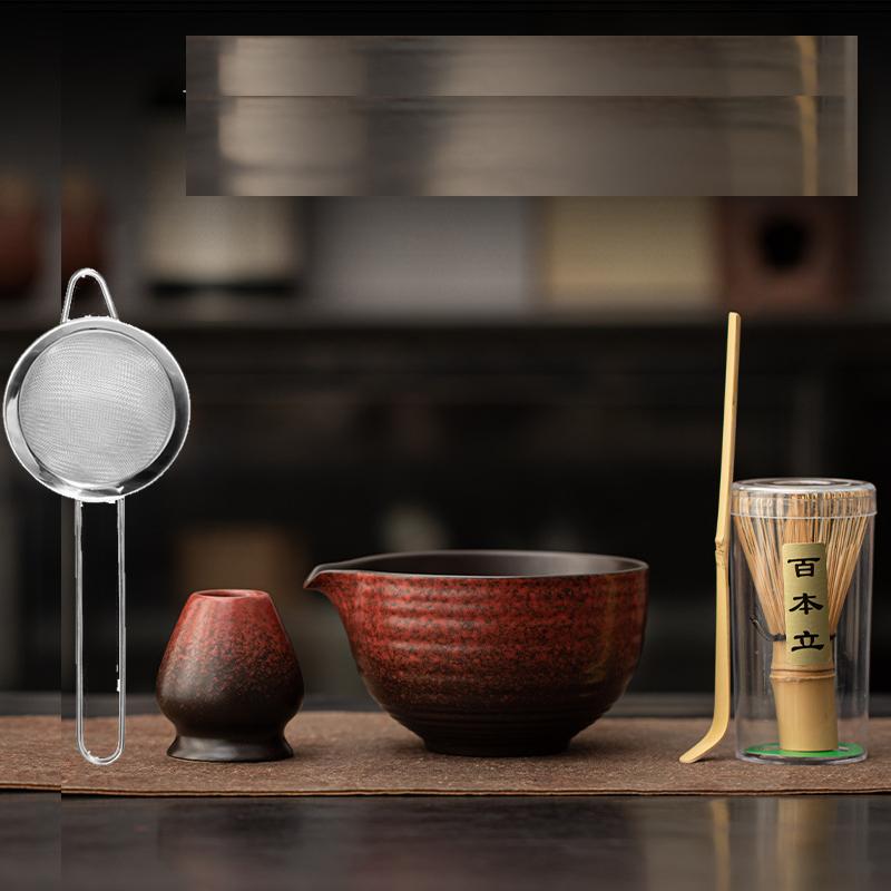 1/4/5PCS New Bamboo Ceramic Japanese Matcha Tea Set Reusable Food Grade Matcha Stirring Brush Safe Green Tea Whisk