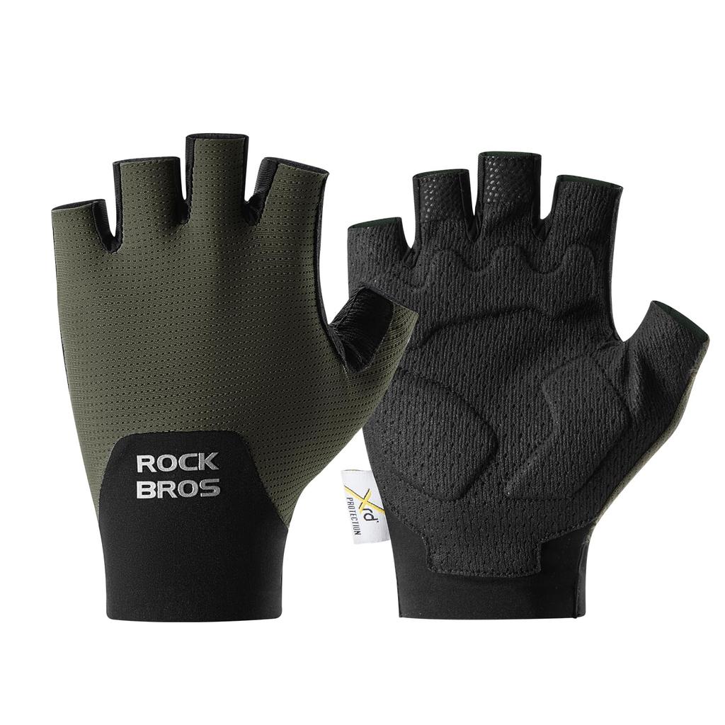 ROCKBROS Cycling Gloves for XRD Shock Abrasion Ultra for Road and Outdoor Men and Women Summer, Padded, Absorption, Fingerless, Breathable, Stretchy,