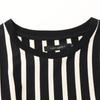 1piu1uguale3 Block Stripe MRT309 Cotton Crew Neck T-Shirt tops 4 Black WhiteUsed