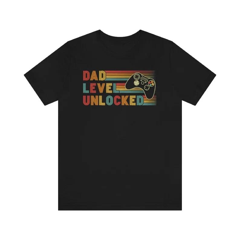 Dad Level Unlocked  Shirt, New Dad Gaming Tee Gift S