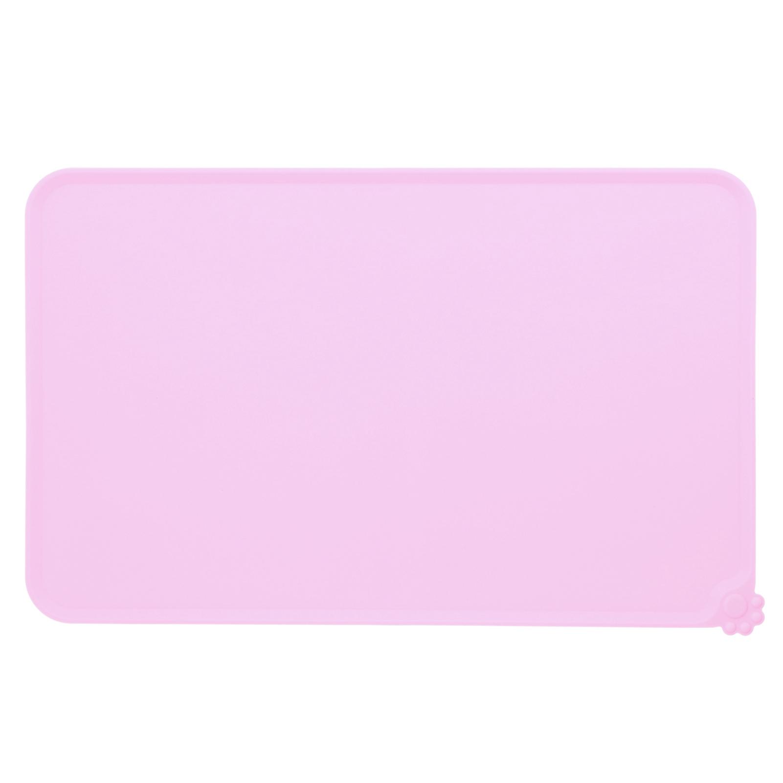 Silicone Placemat Leakage Proof Waterproof Non Slip Pet Feeding Bowl Mat Accessory(черный ) розовый