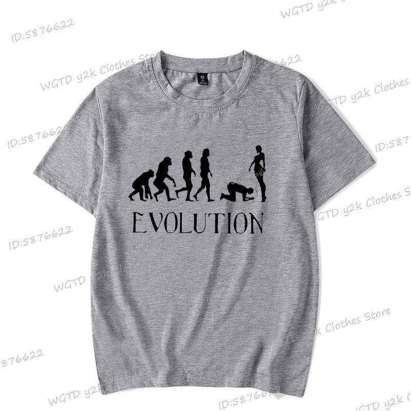 Funny BDSM Evolution T-Shirts for Men Women Harajuku BDSM Evolution Trend Streetwear Round Neck Short Sleeve Unisex T Shirt
