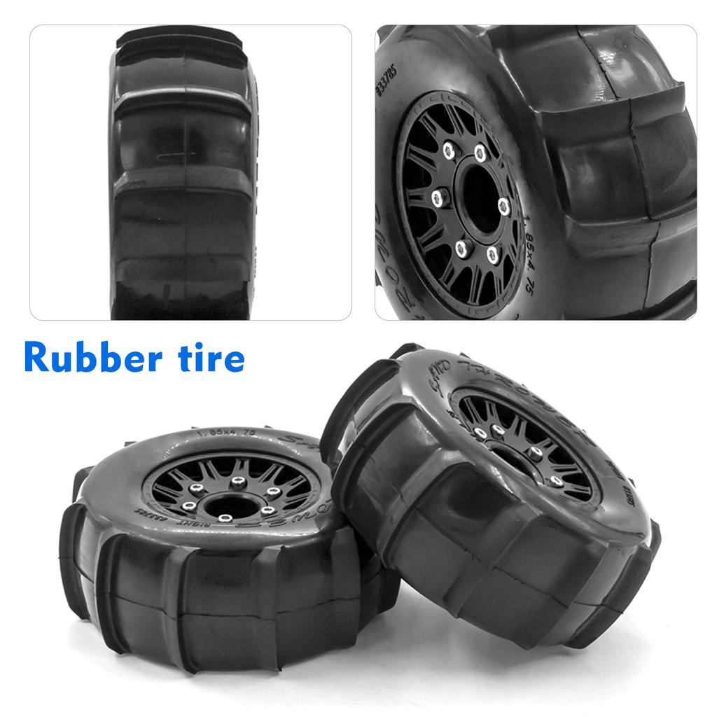 RC Paddle Tires Off Road Snow Sand Paddle Tires 4pcs Replacement for 1 10 Short Course Truck 727 Slash K1 RC Car