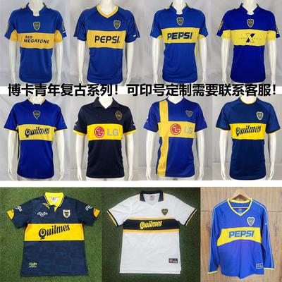 Vintage 81 Boca Youth Jersey No. 10 Riquelme 9 Palermo 97 Maradona Long Short Sleeve Football Jersey