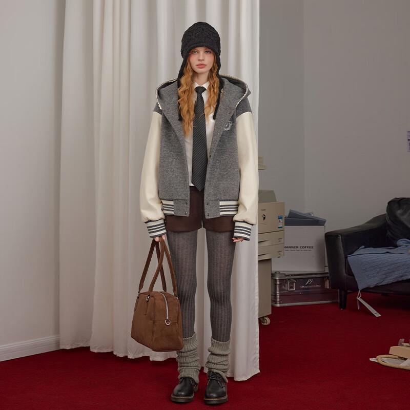 UNIFREE Women's Preppy Bowknot Hooded Jacket