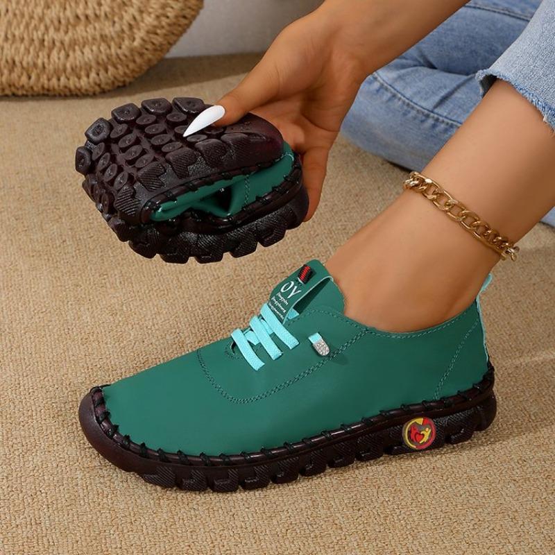 Women Sneakers 2025 New Breathable Retro Stitching Muffin Bottom Plus Size Women Shoes Spring Summer Soft-soled Roman Sneakers