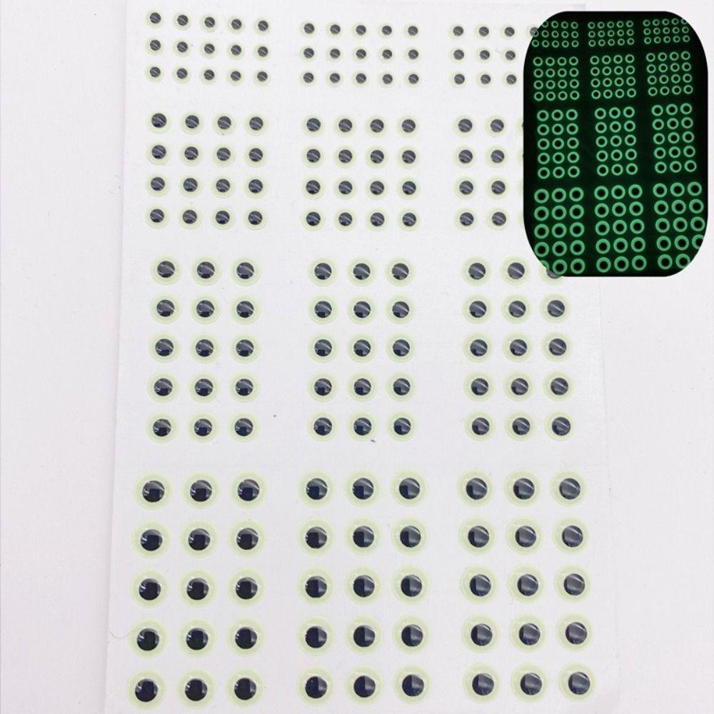 183pcs/sheet 3D Luminous Fishing Lure Eyes 3mm/4mm/5mm/6mm Fish Eyes Sticker  Jig Lures Making