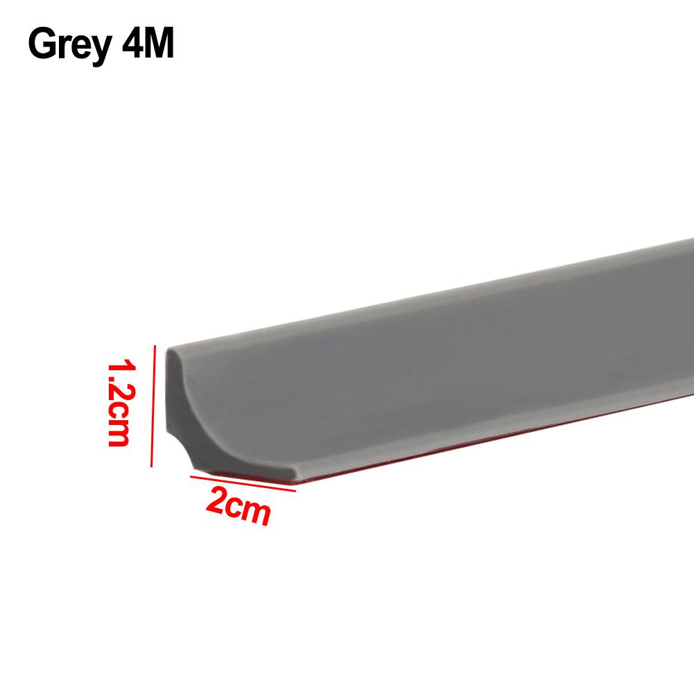 4M Silicone Bathroom Water Stopper Self-Adhesive Water Retaining Strip Bendable Bathroom Door Washing Machine Shower Dam Barrier