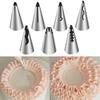 7pcs Stainless Steel Pleated Skirt Tube Nozzle Set for Pastry and Cake Decorating - Baking Supplies with Easy Release Design