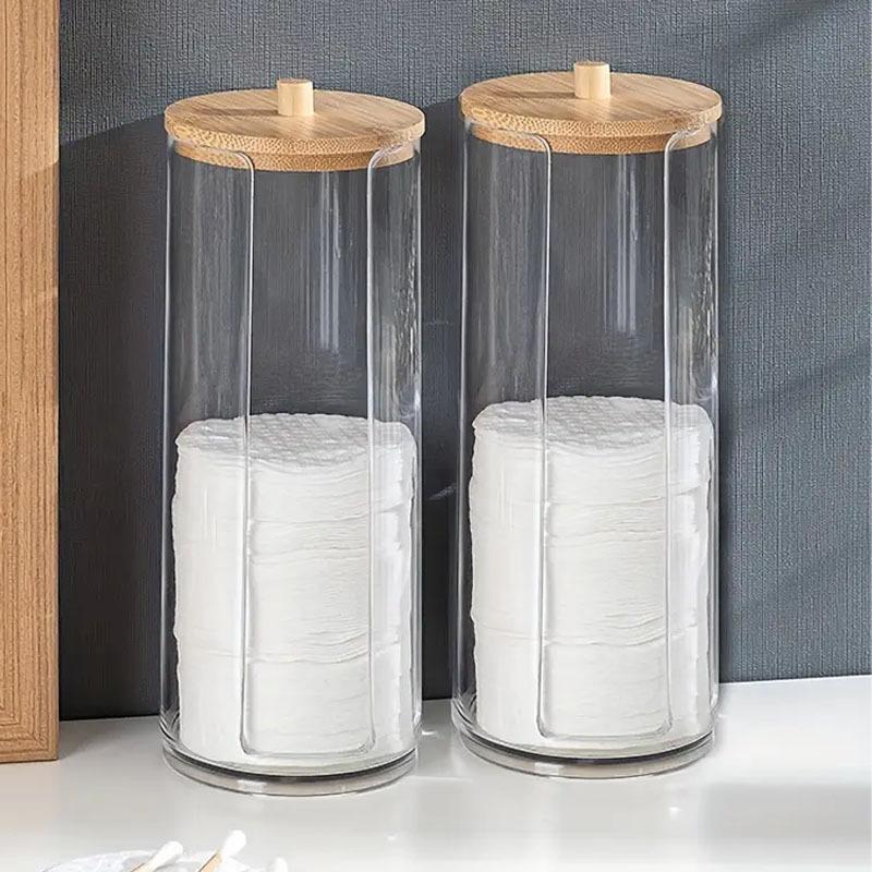 Makeup Organizer Cosmetic Storage Box Cotton Swab Holder Cotton Ball Cotton Pad Box Clear Plastic Box With Lid Dust-Proof